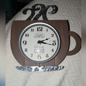 Brown Coffee Cup Wall Clock